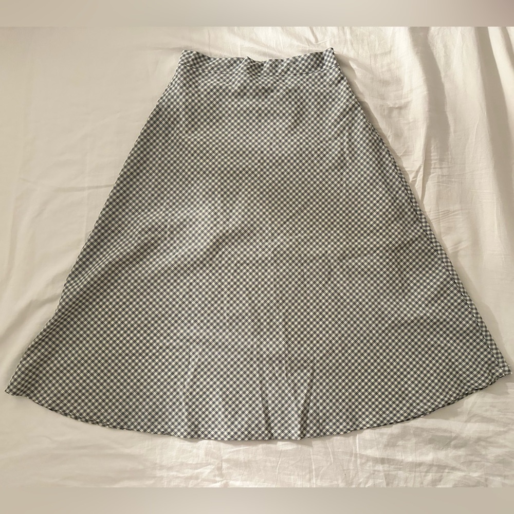 Elegant Black and White Checkered A-Line Skirt